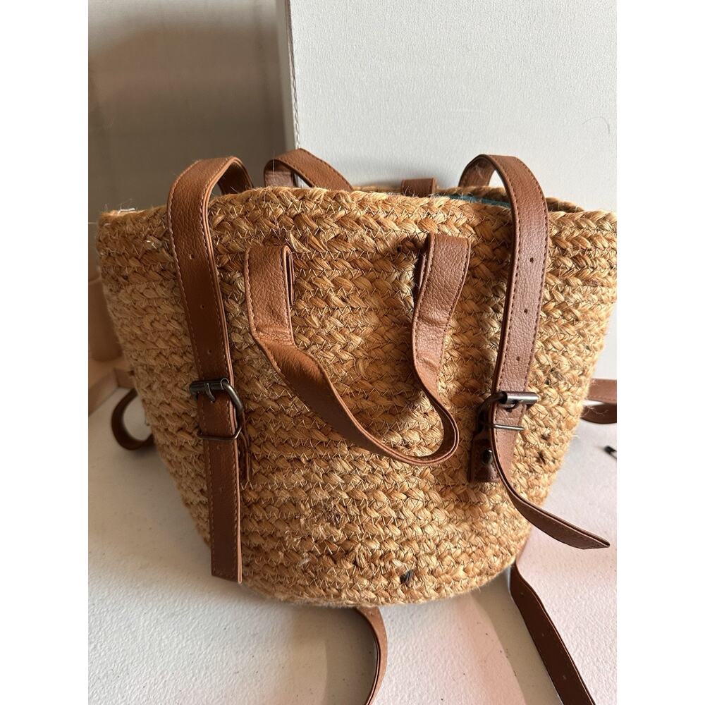 XIX Palms Shorebreak Picnic Cooler Bag Purse Backpack Rattan Wicker Straw Boho